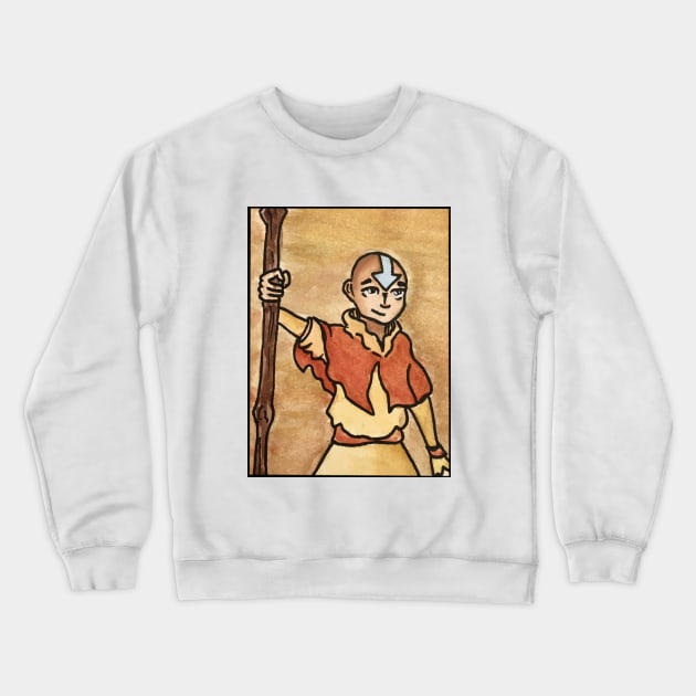 The Last Paintbender: Avatar Aang Art Nouveau Crewneck Sweatshirt by TheDoodlemancer